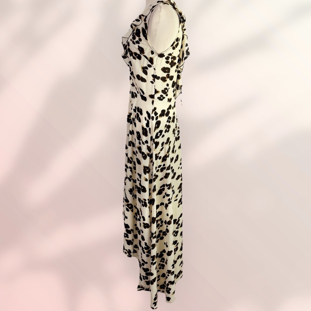 AX Paris Cream Maxi Dress with Black and Brown Spot Print - Picture 7 of 10